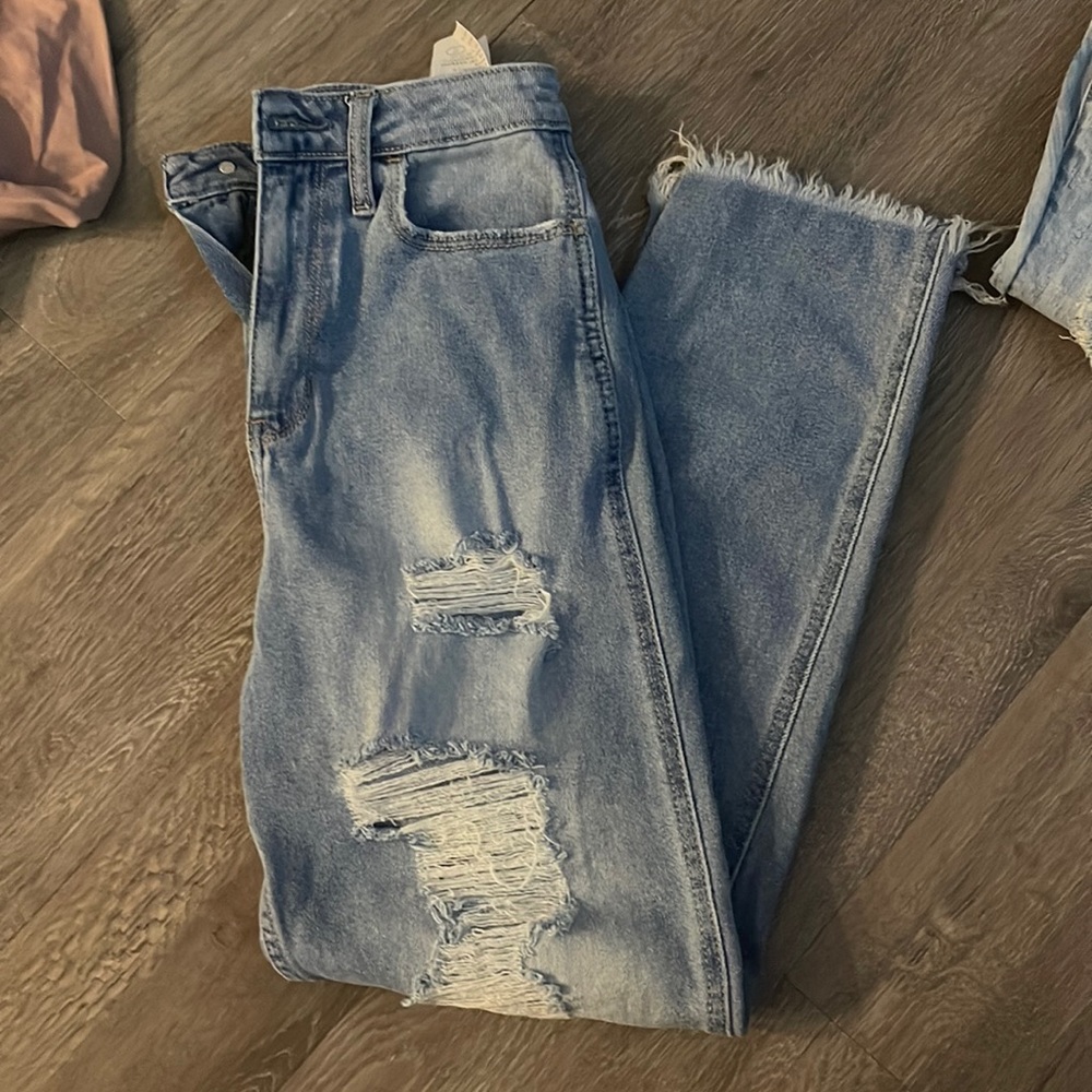 Ultra high rise Hollister distressed vintage stretch mom jeans nwot 3R
